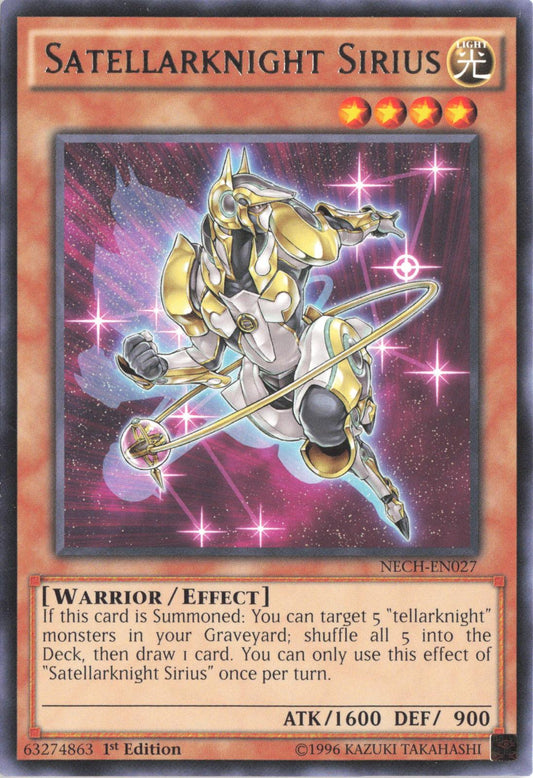 Satellarknight Sirius NECH-EN027 Rare The New Challengers Yu-Gi-Oh 1st Edition