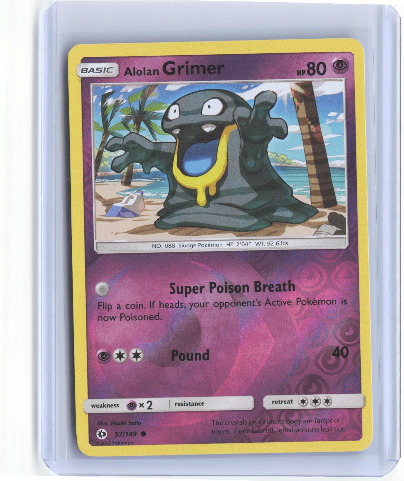 Alolan Grimer 57/149 Common SM Base Set Pokemon Reverse Holo TCG Card