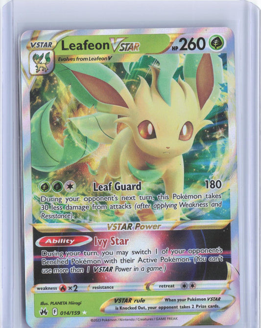 Leafeon VSTAR 014/159 Holo VSTAR Rare Crown Zenith Pokemon Holo TCG Card