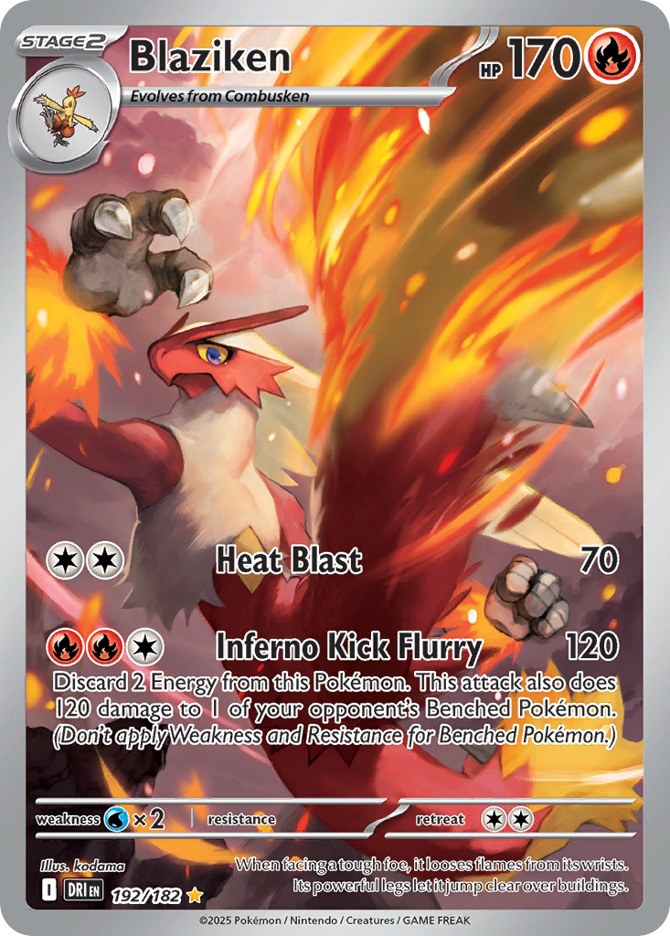 Blaziken 192/182 Illustration Rare Destined Rivals Pokemon Holo