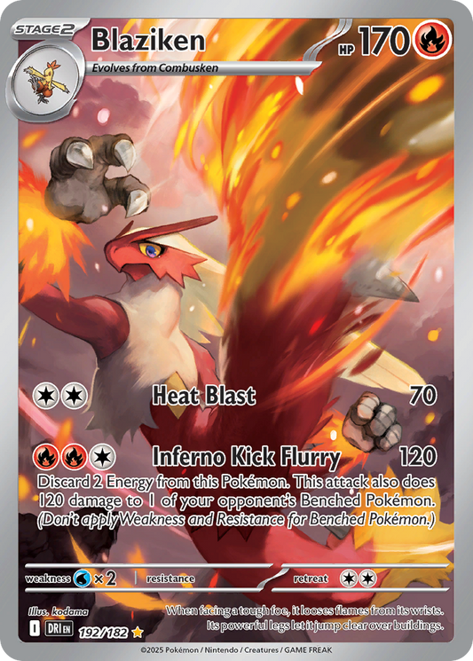 Blaziken 192/182 Illustration Rare Destined Rivals Pokemon Holo