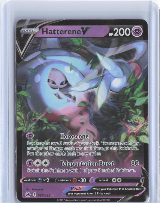 Hatterene V 065/159 Holo V Rare Crown Zenith Pokemon