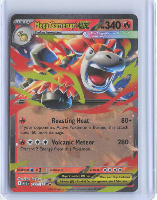 Mega Camerupt ex 022/132 Double Rare Mega Evolution Pokemon TCG Card