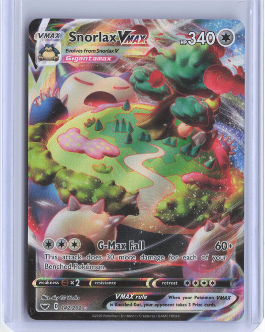 Snorlax VMAX Holo Ultra Rare SWSH01: Sword & Shield Base Set 142/202