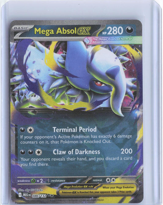 Mega Absol ex 086/132 Double Rare Mega Evolution Pokemon TCG Card