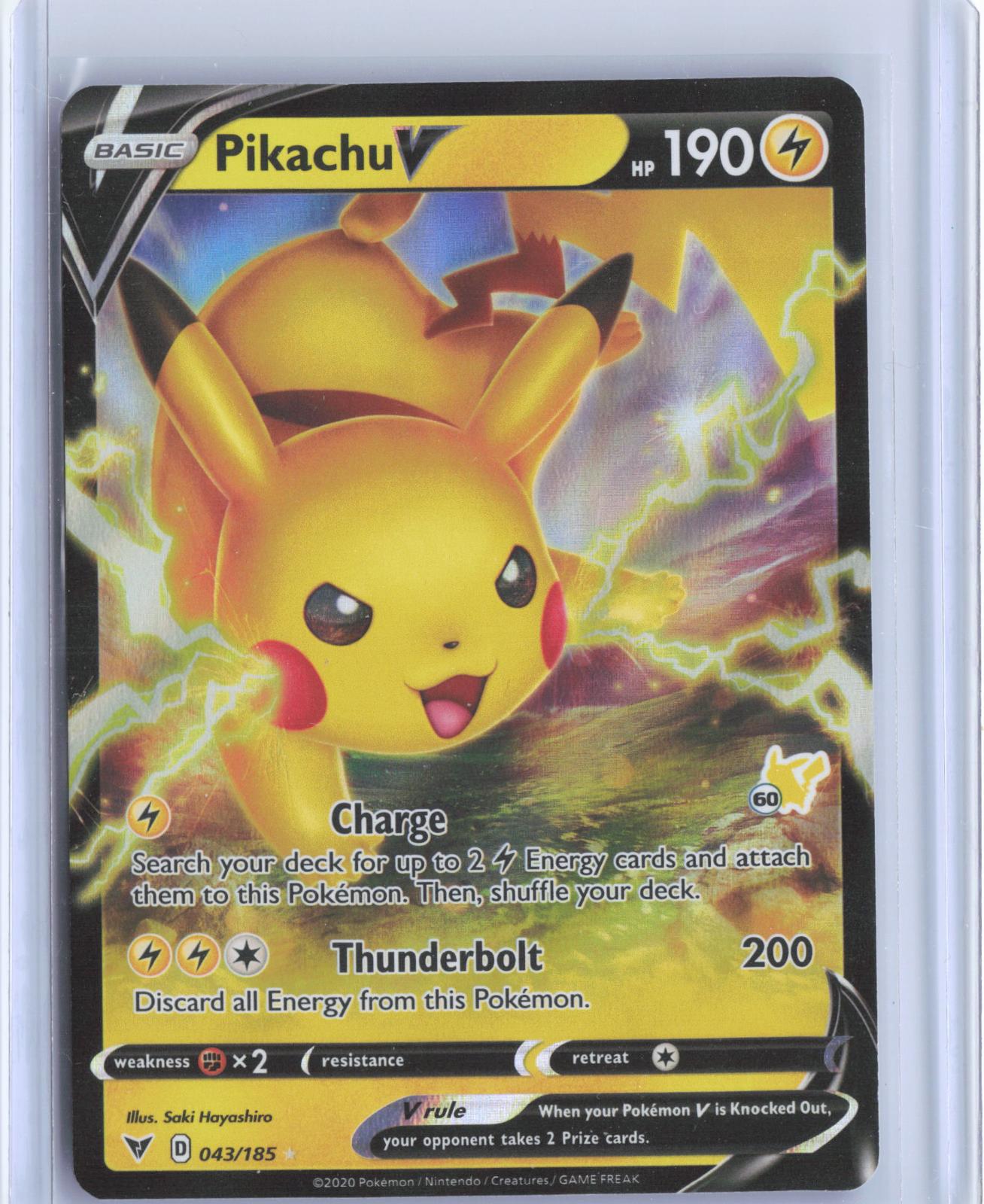 Pikachu V 043/185 Holo V Rare Vivid Voltage Pokemon TCG Card