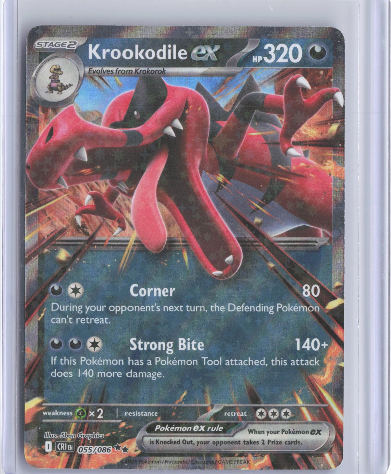 Krookodile ex 055/086 Double Rare Chaos Rising Pokemon Holo TCG Card