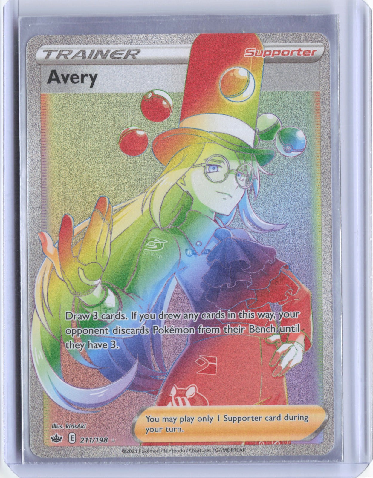 Avery (Secret) Holo Secret Rare SWSH06: Chilling Reign 211/198 