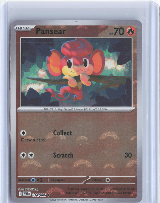 Pansear (Poke Ball Pattern) 014/086 Common White Flare Pokemon Holo