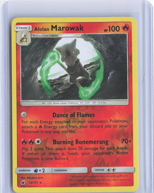Alolan Marowak 12/111 Holo Rare Crimson Invasion Pokemon Reverse Holo TCG Card