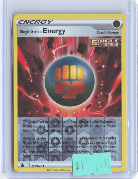 Single Strike Energy 141/163 Uncommon Battle Styles Pokemon