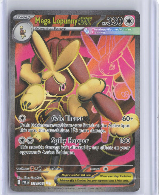 Mega Lopunny ex 115/094 Ultra Rare Phantasmal Flames Pokemon Holo
