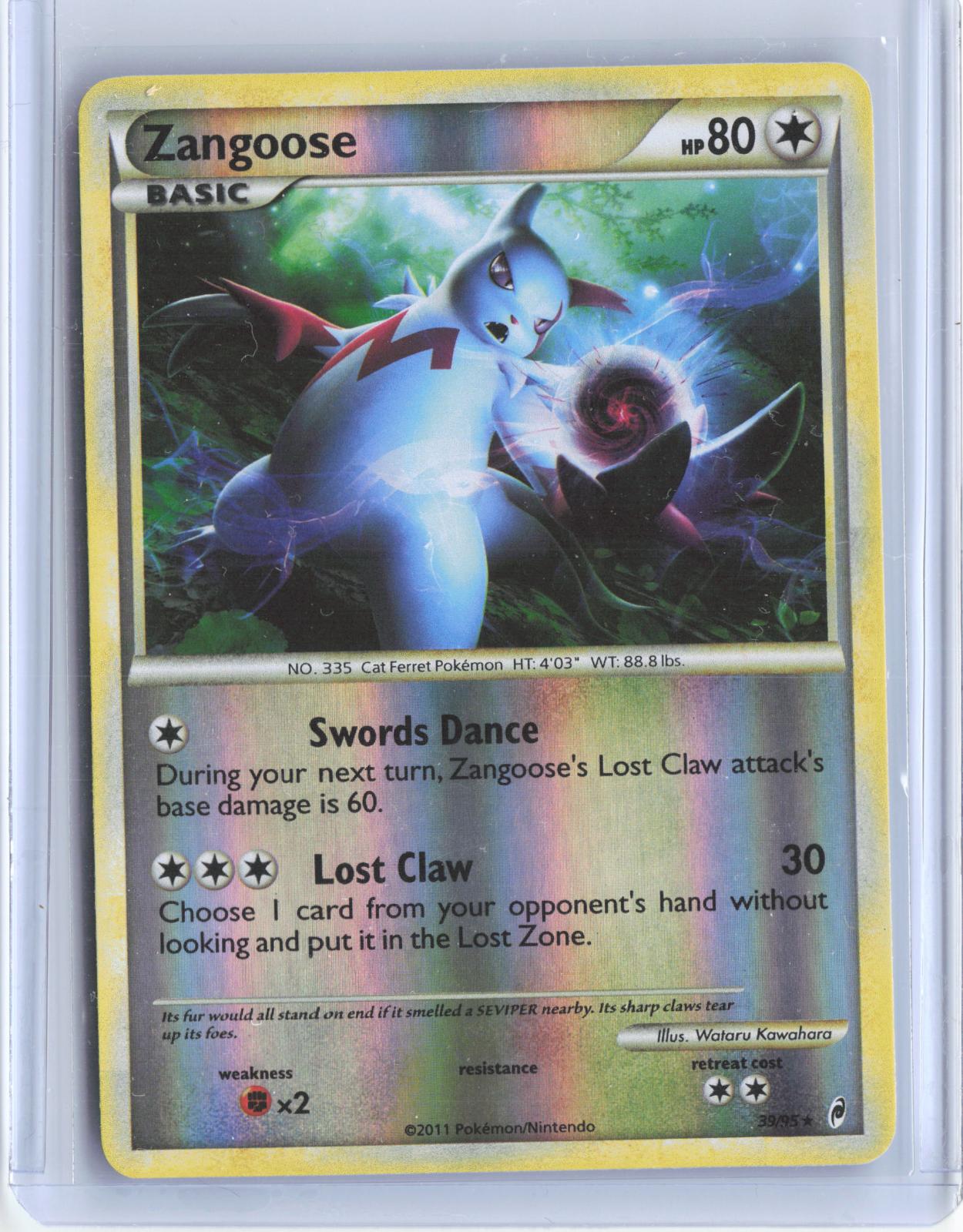 Zangoose 39/95 Rare Call of Legends Pokemon Reverse Holo