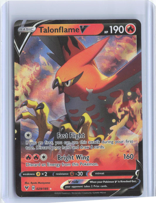 Talonflame V 029/185 Holo V Rare Vivid Voltage Pokemon