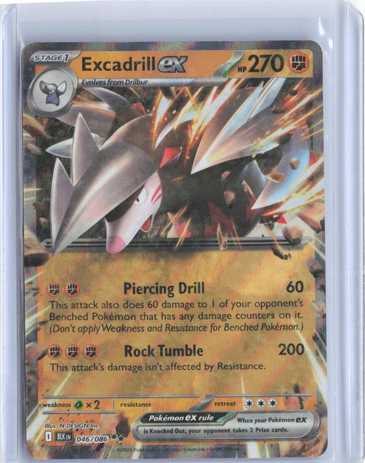 Excadrill ex 046/086 Holo Double Rare Black Bolt Pokemon