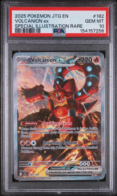 PSA 10 2025 POKEMON JTG EN-JOURNEY TOGETHER #182 VOLCANION ex SPECIAL ILLUSTRATION RARE Graded Pokémon TCG