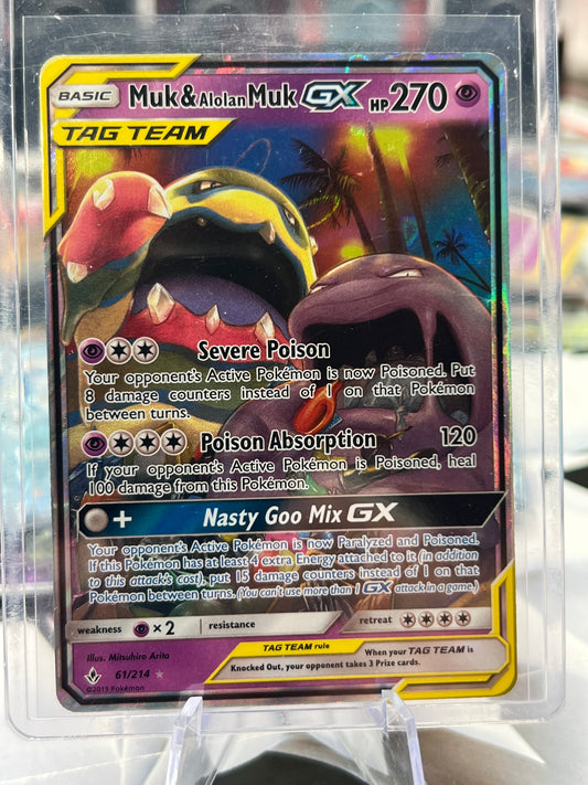 Muk & Alolan Muk GX 61/214 Ultra Rare Tag Team - SM - Unbroken Bonds (SM10) POKÉMON TCG
