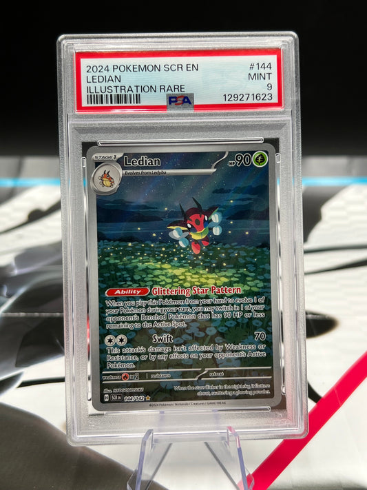PSA 9 Ledian - 144/142 - SV07: Stellar Crown (SCR) Graded Pokémon TCG