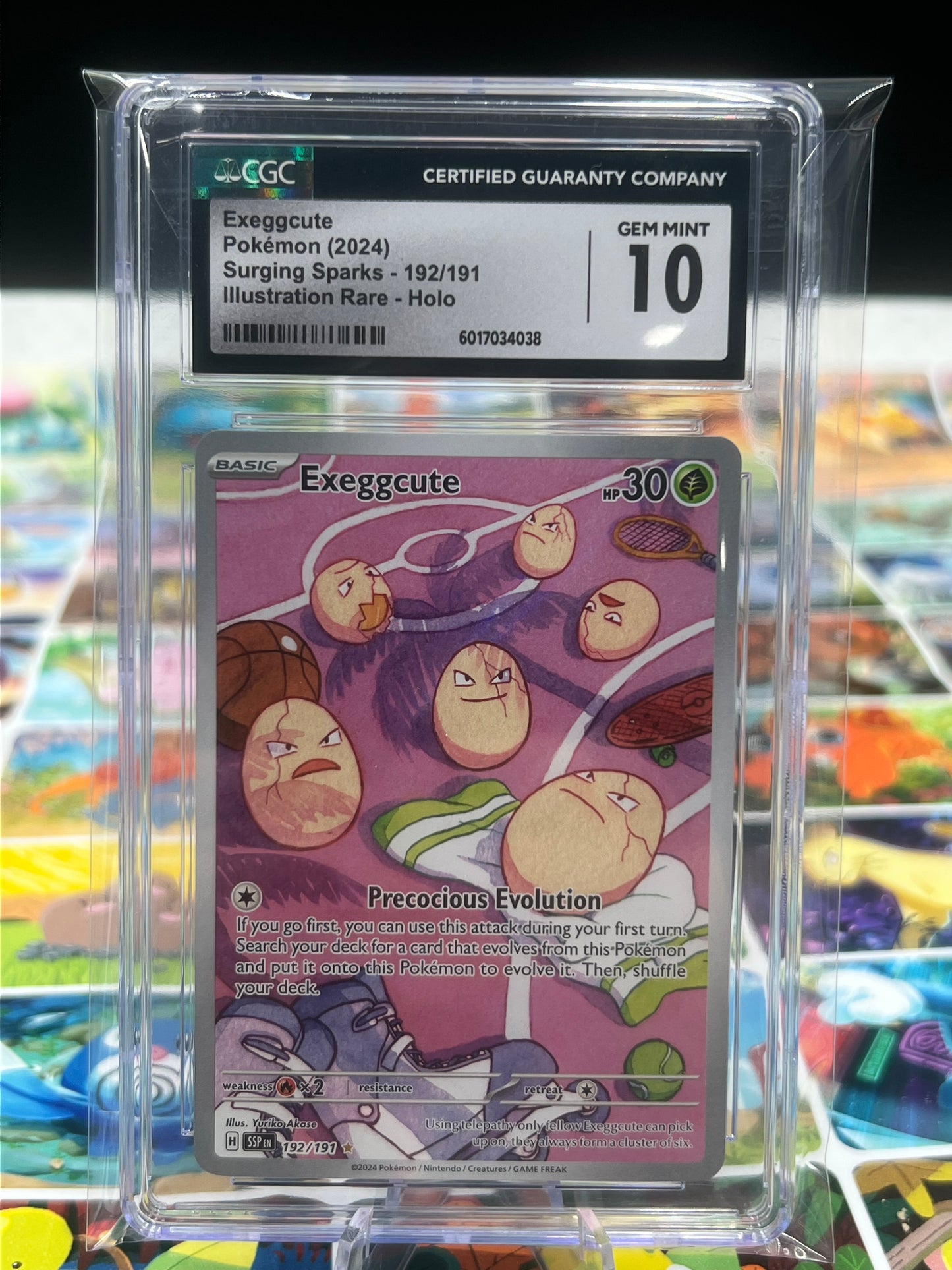 CGC 10 Exeggcute 192/191 Surging Sparks Illustration Rare Card Graded Pokémon TCG