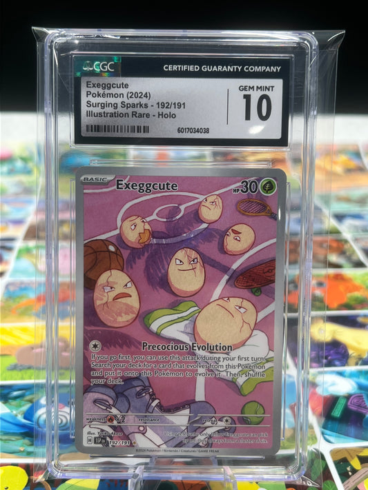 CGC 10 Exeggcute 192/191 Surging Sparks Illustration Rare Card Graded Pokémon TCG