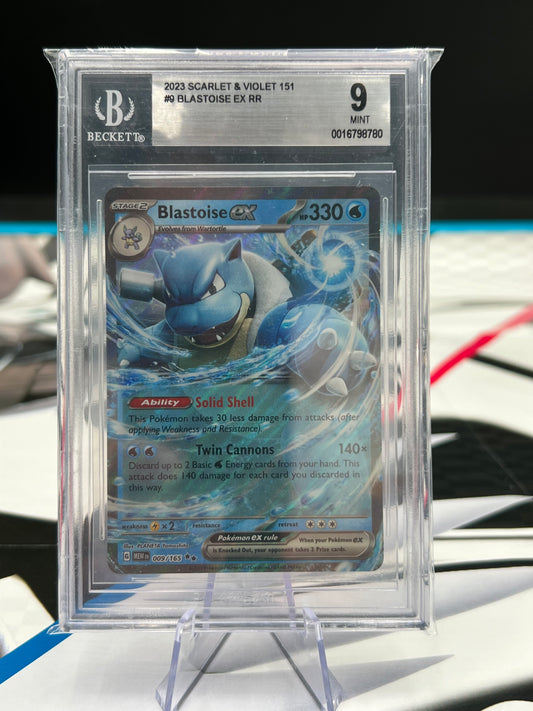 BGS 9 Blastoise ex - 009/165 - SV: Scarlet & Violet 151 (MEW) Pokémon TCG Beckett