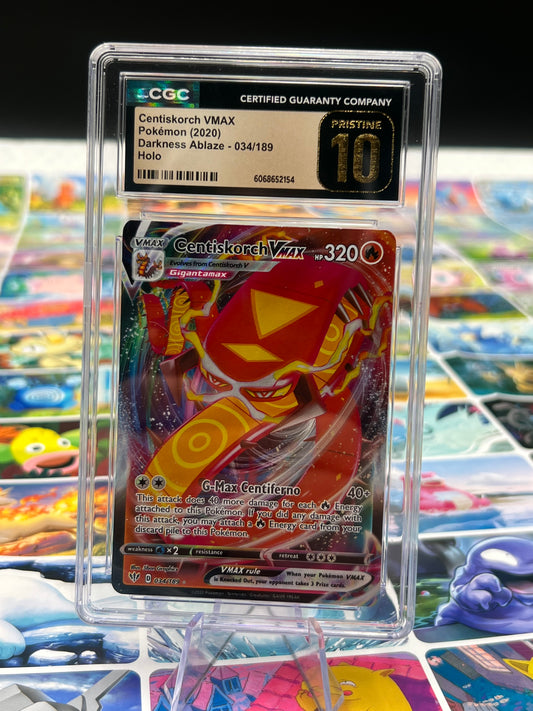 CGC 10 Pristine Centiskorch VMAX 034/189 Ultra Rare - SWSH03: Darkness Ablaze (SWSH03) Graded Pokémon TCG