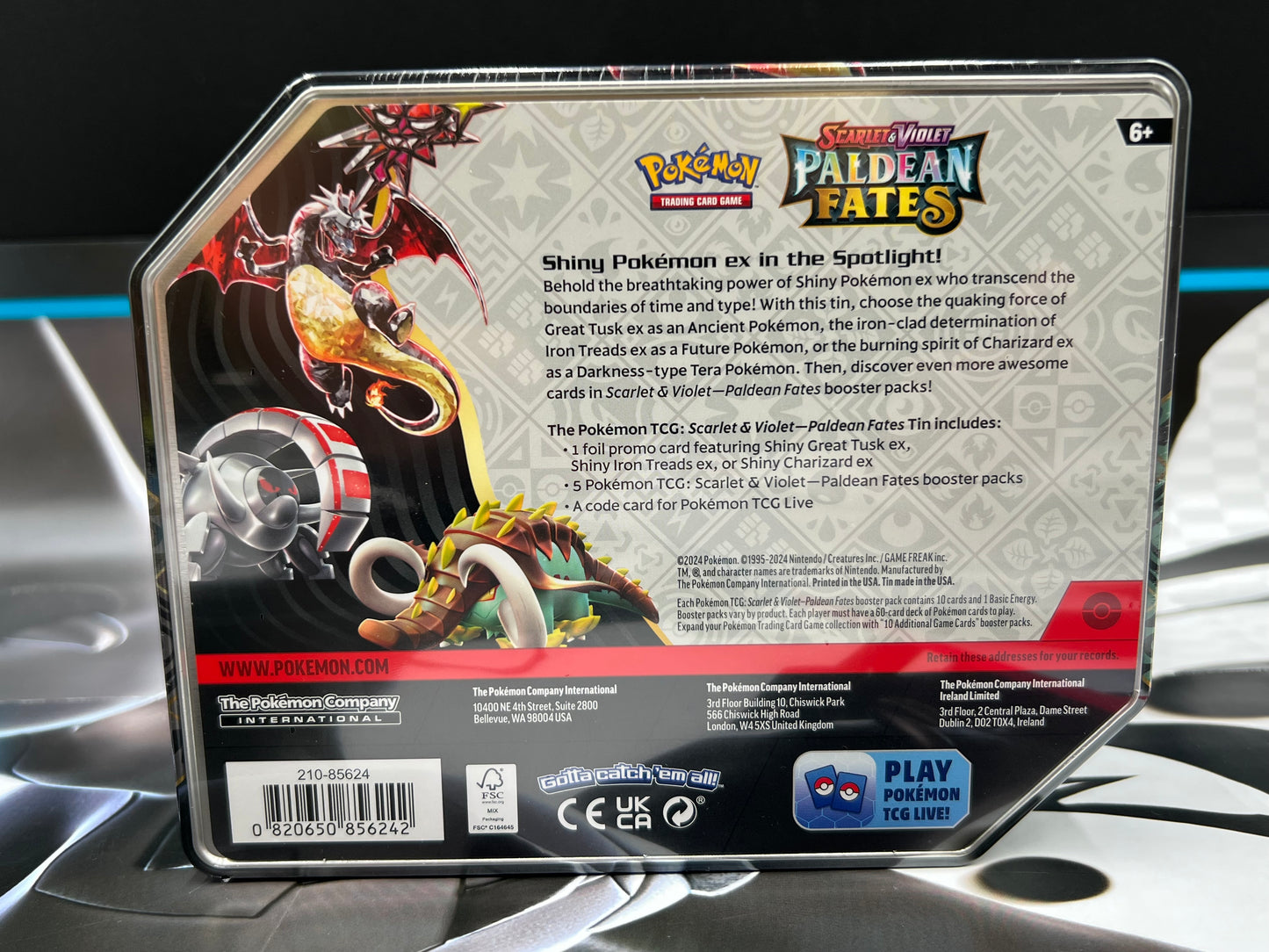 Paldean Fates Tin [Charizard ex] - SV: Paldean Fates (PAF) Pokémon TCG