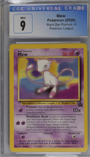 CGC 9 Mew Black Star Promo 8 Pokémon 2000 WOTC Graded Pokémon TCG