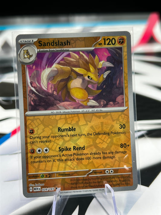 Sandslash Reverse Holo 028/165 - SV: Scarlet & Violet 151 (MEW) Pokémon Card TCG
