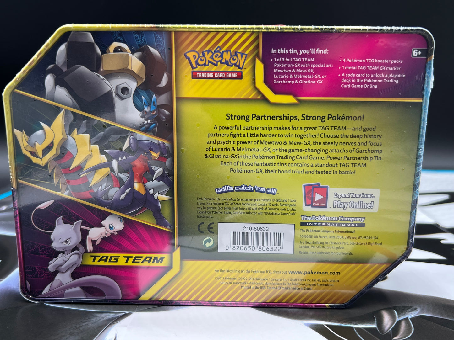 Power Partnership Tin [ Tag Team Garchomp & Giratina GX SM 193 PROMO ] - SM - Unified Minds (SM11) Pokémon TCG New