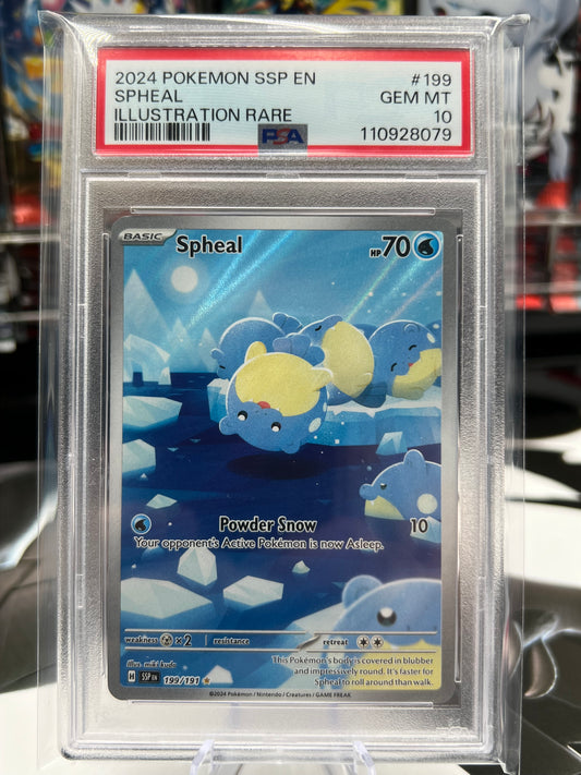 PSA 10 Spheal Illustration Rare - 199/191 - SV08: Surging Sparks (SSP) Pokémon TCG