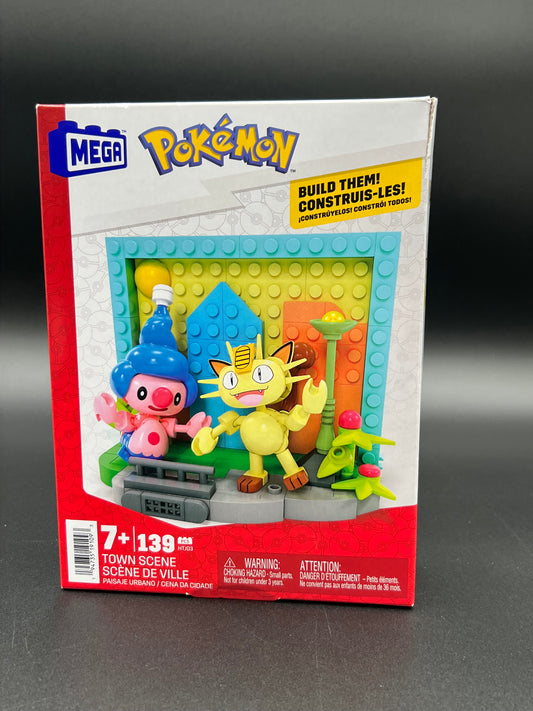 MEGA BLOKS CONSTRUX POKEMON TOWN SCENE HTJ03 BUILDING SET BRAND NEW 2023 MATTEL