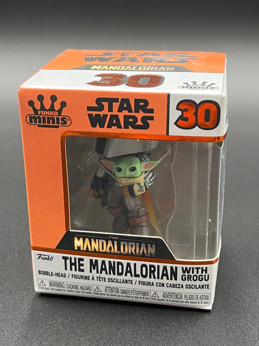 Funko Minis Star Wars The Mandalorian w/ Grogu #30 Bobblehead Figure NEW