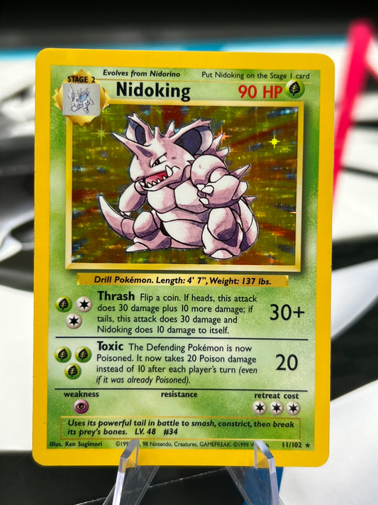 Nidoking 011/102 Holo Rare - Base Set (BS) WOTC Vintage Pokémon TCG