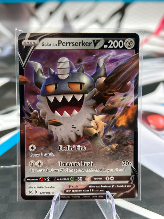 Galarian Perrserker V 129/196 / Ultra Rare - SWSH11: Lost Origin (SWSH11) Pokémon TCG