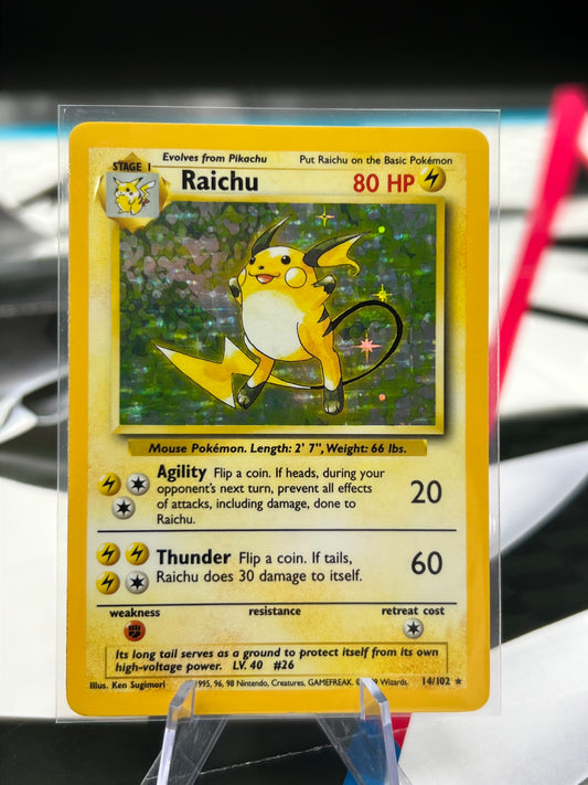 Raichu 014/102 Holo Rare - Base Set (BS) WOTC Vintage Pokémon TCG