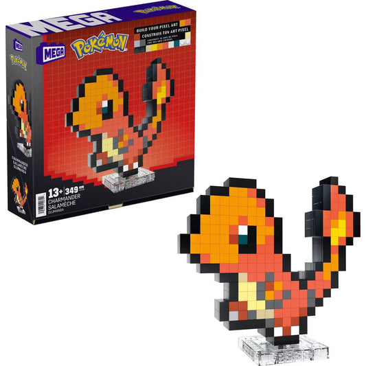 MEGA Pokémon Charmander Building Toy Kit (349 Pieces) Retro Set for Collectors