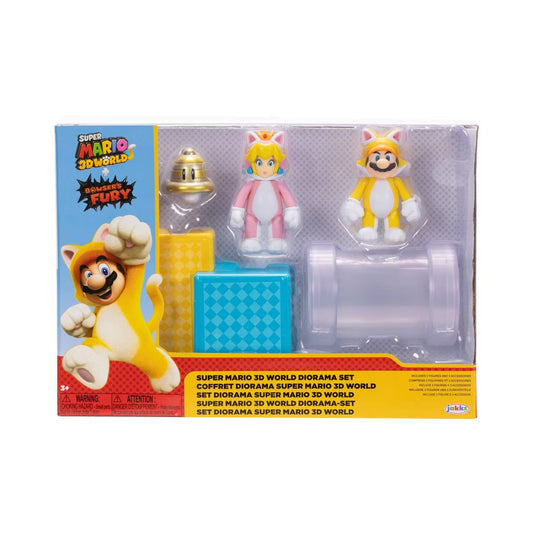Nintendo Super Mario 3D World Diorama Action Figure Set New Bowsers Fury