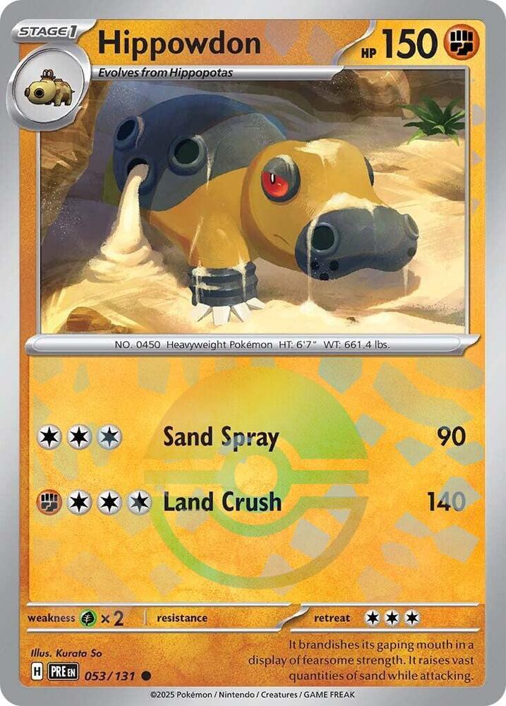 Hippowdon 053/131 (Poke Ball Pattern) - SV: Prismatic Evolutions (PRE) Pokémon TCG
