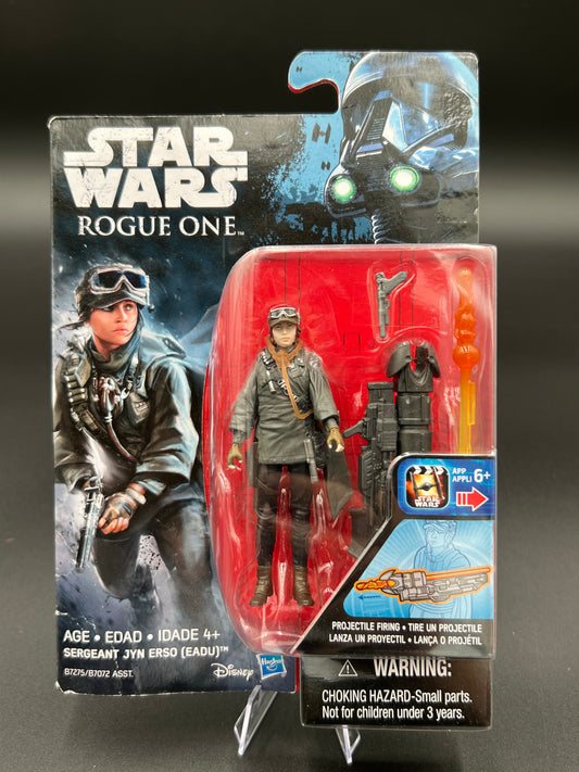 STAR WARS FIGURE 3.75" JYN ERSO (JEDHA) 2 ACCESSORIES PROJECTILE ROGUE ONE New Disney