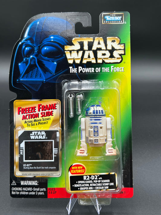 1997 Kenner Star Wars POTF2 R2-D2 Freeze Frame Green Card 2C New