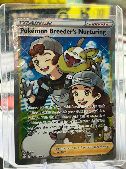 Pokemon Breeder's Nurturing (Full Art) - 188/189 - SWSH03: Darkness Ablaze (SWSH03) POKÉMON TCG