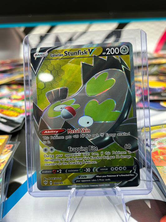 Galarian Stunfisk V (Full Art) - 184/189 - SWSH03: Darkness Ablaze (SWSH03) Pokémon TCG