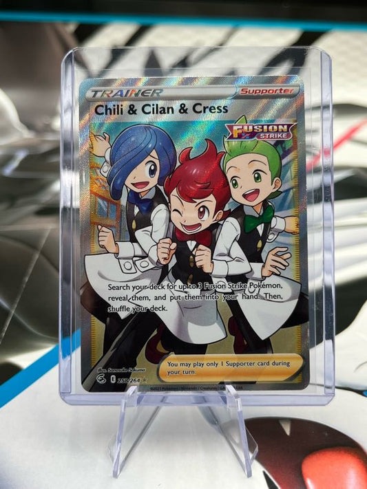 Chili & Cilan & Cress (Full Art) - 258/264 - SWSH08: Fusion Strike (SWSH08) Pokémon TCG