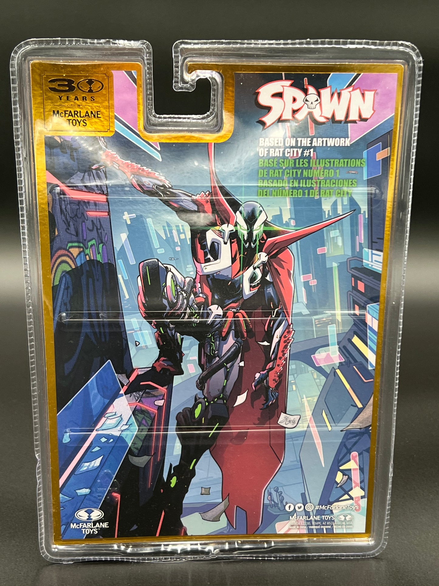 Spawn McFarlane Toys 30 Years Rat City Spawn 7" Figure Red Platinum Edition 2025