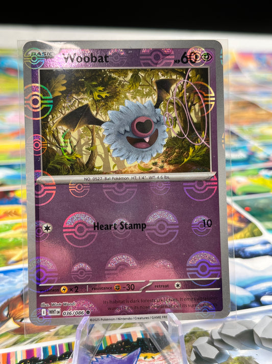 Woobat (Poke Ball Pattern) - 036/086 - SV: White Flare (WHT) Pokémon Card TCG