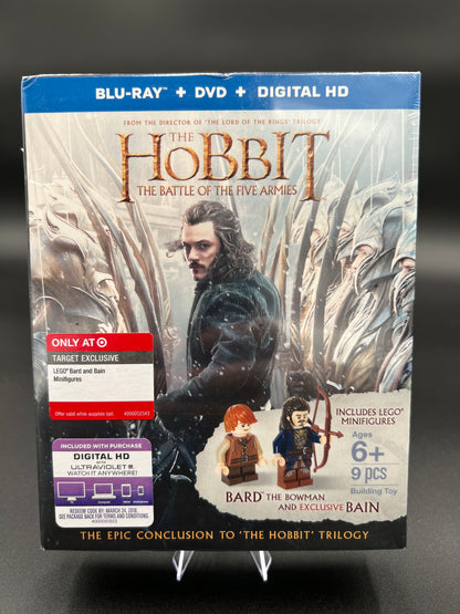 LEGO The Hobbit The Battle of the Five Armies Blue Ray DVD with Bard the Bowman and Exclusive Bain Minifigure Target Exclusive Sealed