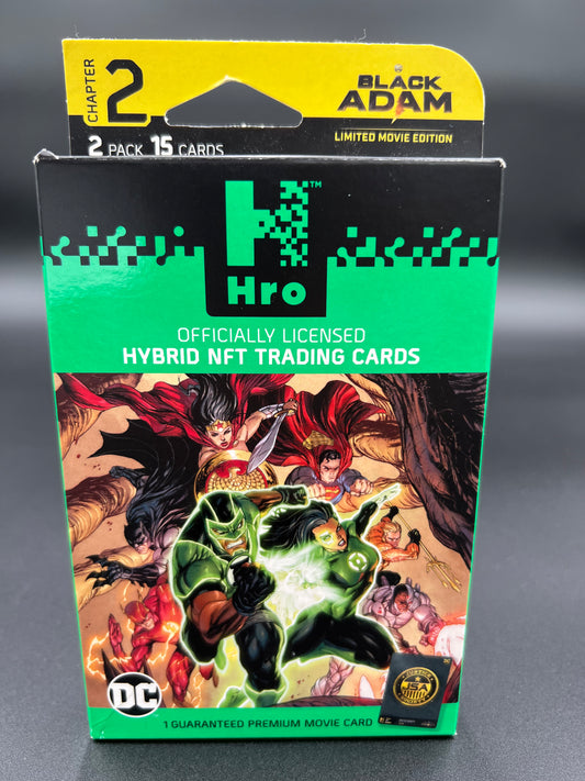 DC Black Adam Hro Hybrid NFT Trading Card 2 Pack Blister Chapter 2 + Promo Movie Card New