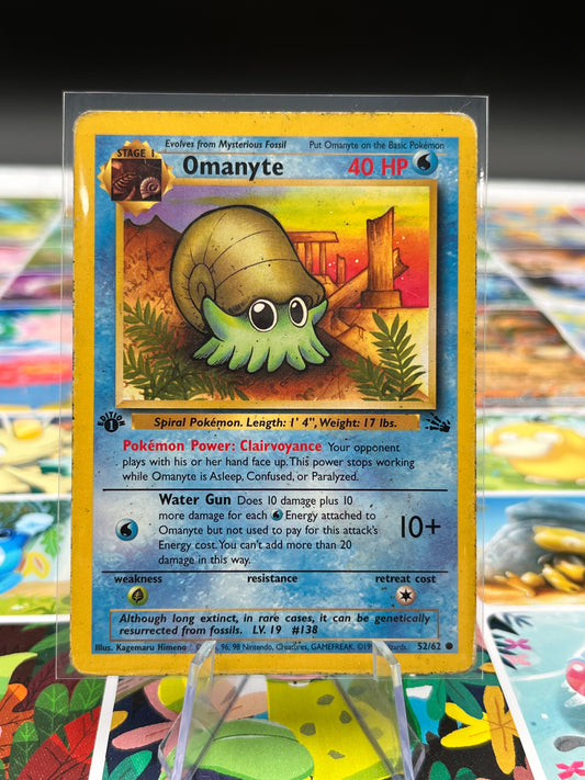 Omanyte 1st Edition - 52/62 - Fossil (FO) Pokémon Card TCG