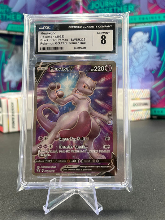 CGC 8 Mewtwo V - SWSH229 - SWSH: Sword & Shield Promo Cards (SWSD) Pokémon Graded Pokémon Card